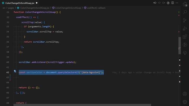 Smooth Color Transition on Scroll | ReactJs(Next.js) + Gsap + ScrollTrigger смотреть онлайн