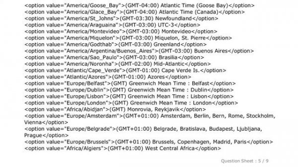 PHP : Generating a drop down list of timezones with PHP