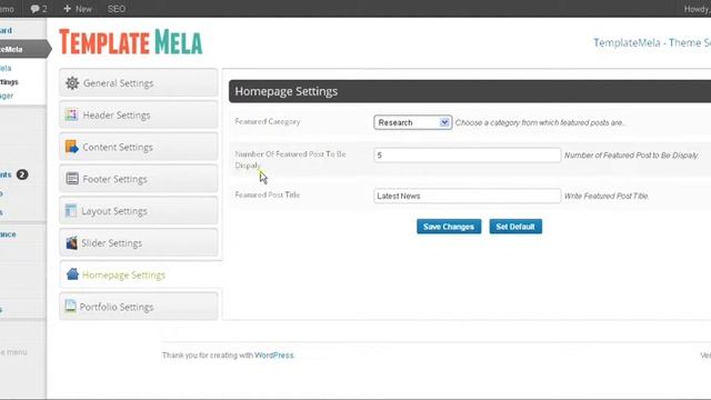 Homepage Settings - Wordpress Framework - TemplateMela Tutorial смотреть онлайн