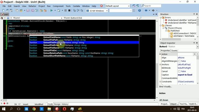 33.Export data to excel file - Delphi database development course смотреть онлайн