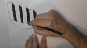 Как нарисовать 3D Лестницу ? Оптическая иллюзия ? (Субтитры)