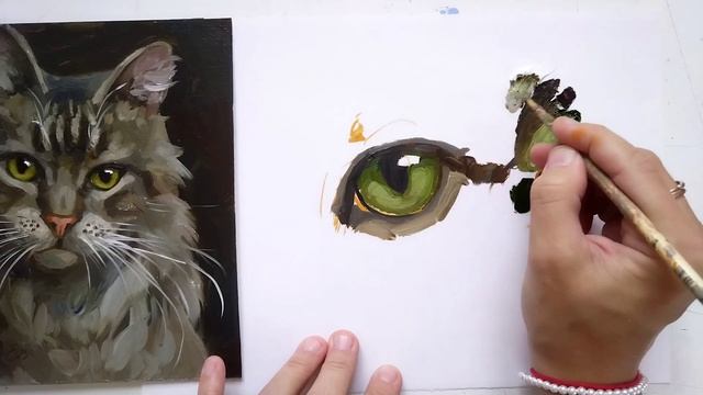 КАК НАРИСОВАТЬ ГЛАЗ КОТА. Полный мастер класс для начинающих художников смотреть онлайн