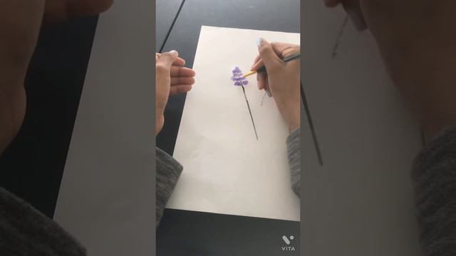 How to watercolor paint lavender! Super easy tutorial смотреть онлайн
