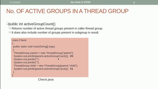 Multithreading in Java|#35| activeGroupCount() Method| Number of Active ThreadGroups in ThreadGroup смотреть онлайн