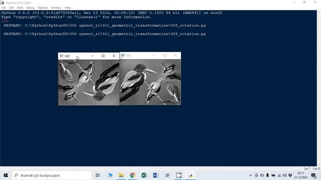 OPENCV Python Ders 21: Geometrik transformasyonlar 3: Rotasyon / Döndürme смотреть онлайн