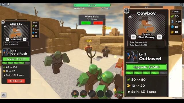 золотой ковбой против обычного ковбоя тдс, golden cowboy is useless tds, roblox смотреть онлайн