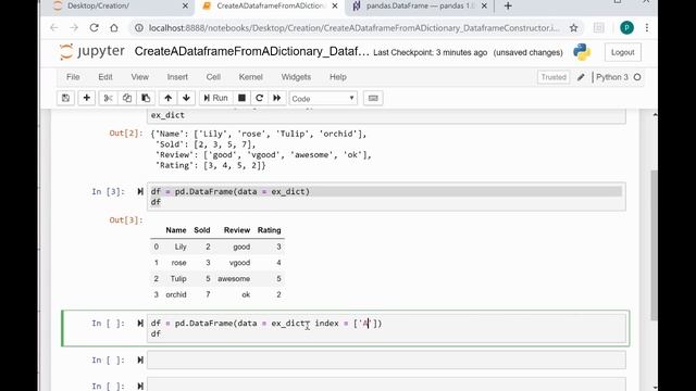 How to create a pandas DataFrame from a Dictionary смотреть онлайн