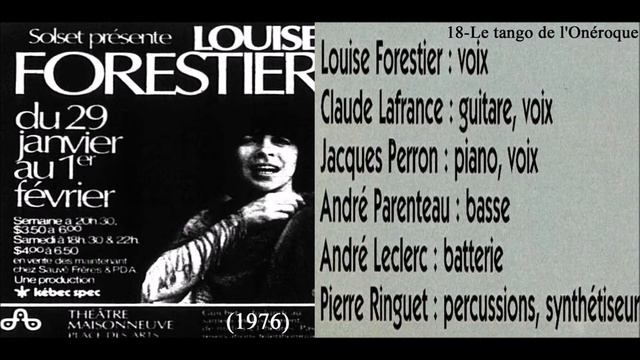 Louise Forestier,Claude Lafrance&J.Perron"76"/Maisonneuve-Le Tango de l'Onéroque(De:Guy Mongeon) смотреть онлайн