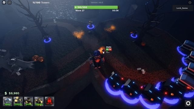 Прохожу легкую карту в Хэллоуинском Ивенте Roblox Tower Blitz Halloween event смотреть онлайн