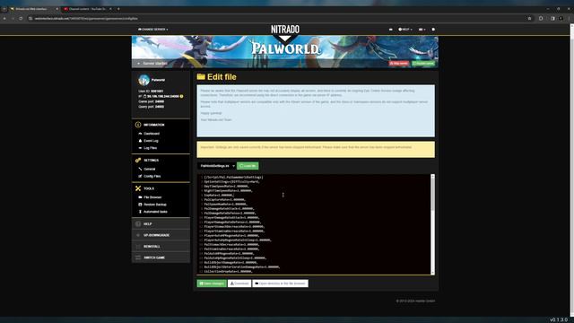 Change Private Server Settings In Palworld (WARNING: READ COMMENTS!) - NITRADO смотреть онлайн