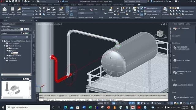 Plant 3D 2022 Toolset - Piping Basics смотреть онлайн