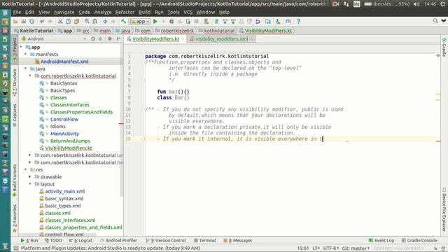 Android Kotlin Tutorial #073 - Visibility Modifiers - Packages смотреть онлайн