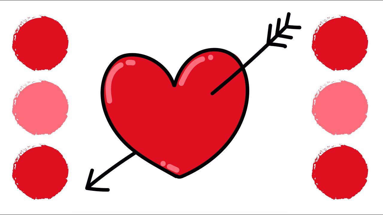 Как нарисовать / Раскраска СЕРДЕЧКО / How To Draw HEART / Краски Раскраски