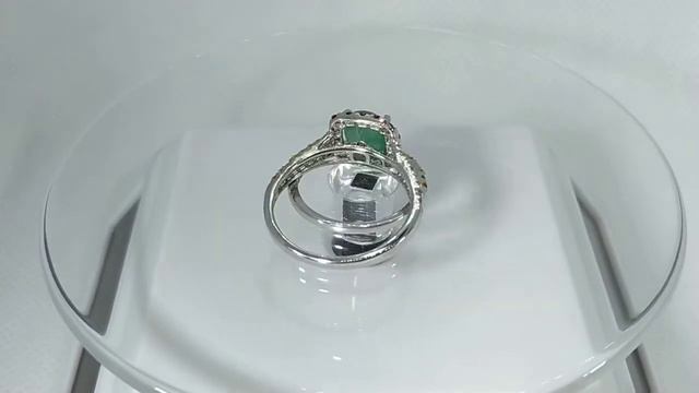 Двойное кольцо с натуральным изумрудом и сапфирами Сонгеа Размеры 18/16.5 Серебро 925 смотреть онлайн