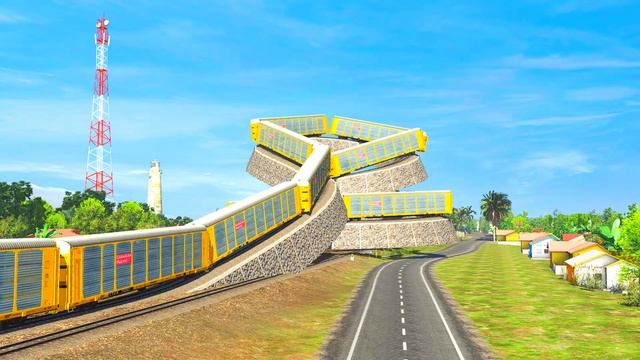 3 TRANSPORTING PASSENGER TRAINS DROVE PAST BROKEN SPIRAL RAILROAD TRACK #41 | TrainZ Simulator 2019 смотреть онлайн