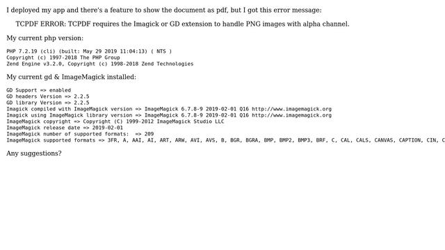 TCPDF ERROR: TCPDF requires the Imagick or GD extension to handle PNG images with alpha channel смотреть онлайн