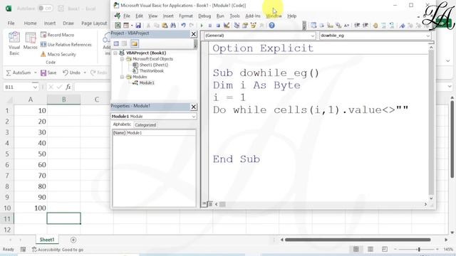 DO WHILE LOOP | Loops in Excel VBA | VBA LOOPS | VBA Tutorial in Hindi смотреть онлайн