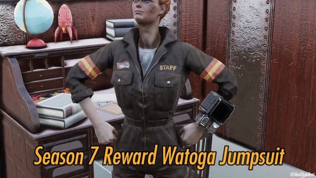 Fallout 76 - Season 7 Rewards Jumpsuit, clean suit, backpack flairs, Ally desk and star floor ... смотреть онлайн
