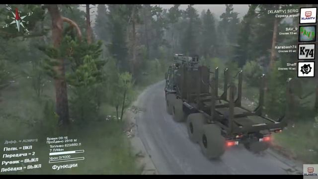 Spintires - карта КРОТ V1 с участием Karabash74, SAV9 и Sheff (стрим #28)