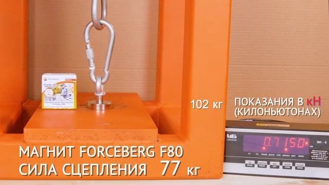 Измерение силы поискового магнита Forceberg F80 смотреть онлайн