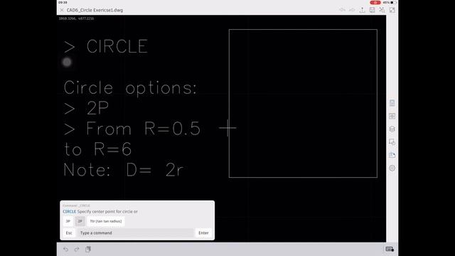 AutoCAD Mobile App: How to Make Circle with 2P Method смотреть онлайн