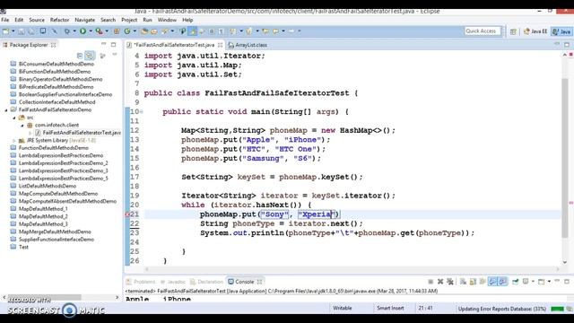 Fail Fast Vs Fail Safe Iterator example | Java Collection - Fail Fast and Fail Safe Iterators смотреть онлайн