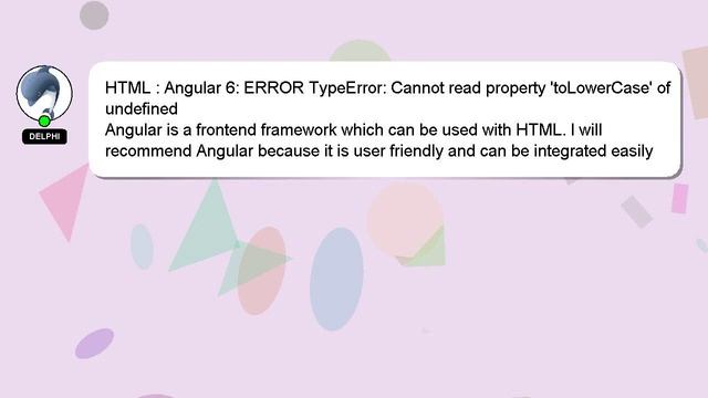 HTML : Angular 6: ERROR TypeError: Cannot read property 'toLowerCase' of undefined смотреть онлайн