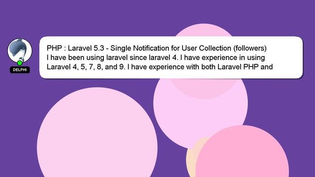 PHP : Laravel 5.3 - Single Notification for User Collection (followers) смотреть онлайн