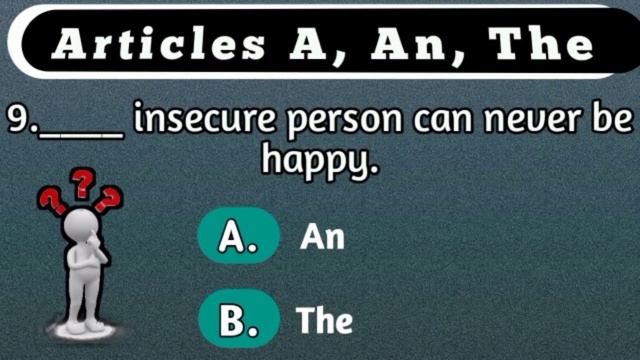 Part 1 Articles A, An, The Grammar Quiz Or Test. English Articles Grammar Quiz #ladla_education