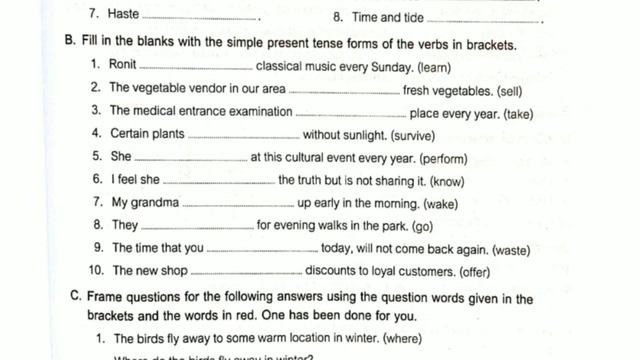 Present Tense:Revision| Class-7th| Madhuban|New Magic Grammar|Fully Solved Exercises In this Video смотреть онлайн