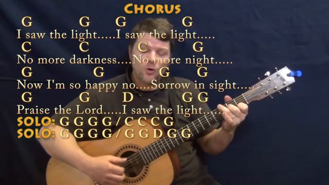I Saw The Light (Hank Williams) Fingerstyle Guitar Cover Lesson in G with Chords/Lyrics смотреть онлайн