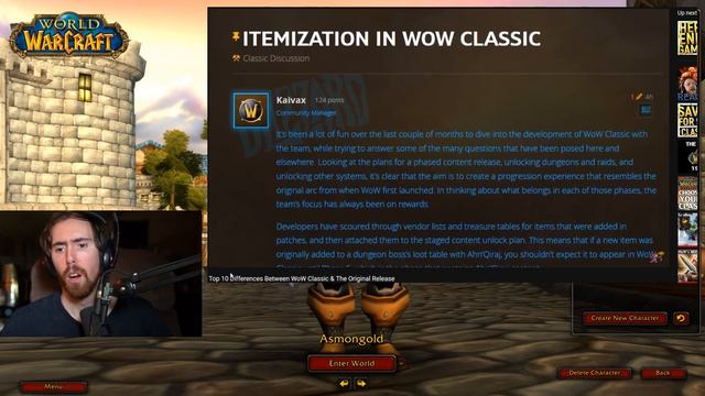 Asmongold React 10 Differences Between WoW Classic & The Original Release смотреть онлайн