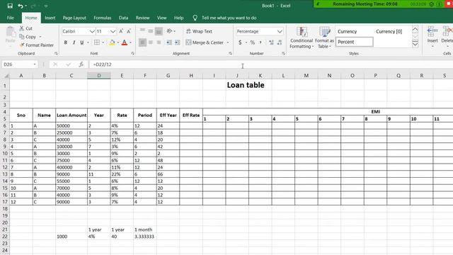 Loan Table (MS Excel 2019) || Microsoft Office 2019|| Hindi/Urdu смотреть онлайн