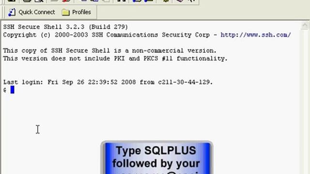 Connect To Oracle SQLPLUS with SSH смотреть онлайн