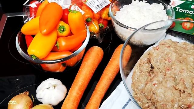 Салат с креветками и фаршированные мини перцы Gefüllte Paprika ,Bunter Salat mit Garnelen???? смотреть онлайн