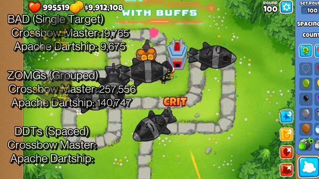 BTD6 Crossbow Master VS Apache Dartship Test