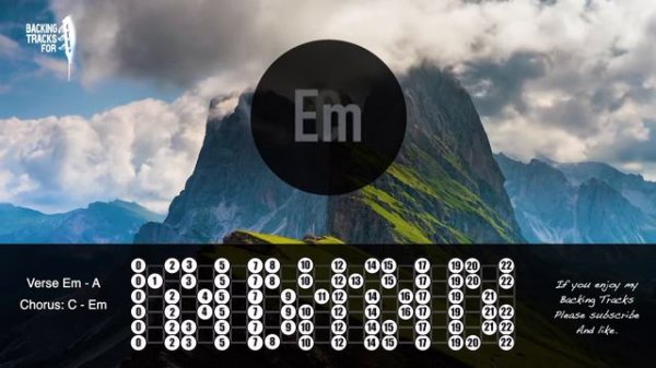 Минус для гитаристов Ми Минор Em в стиле Pink Floyd Пинк Флойд