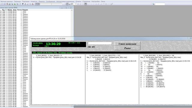 Таблица всех сделок QUIK_Excel дополнительные опции. смотреть онлайн