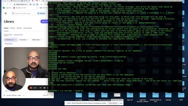 CKAD Lab 26 Kubernetes Exam Practice namespace, configmap, volume, and while loop Part 1 of 3 смотреть онлайн