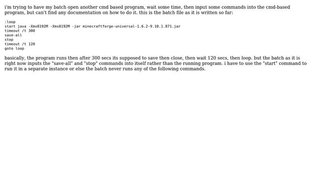 writing a batch file: having a batch insert a command into another cmd-based program смотреть онлайн