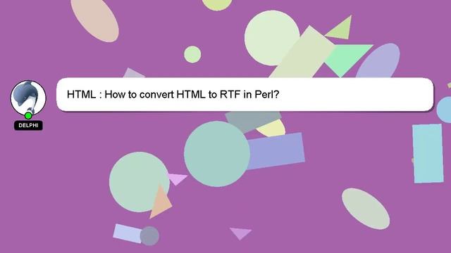 HTML : How to convert HTML to RTF in Perl? смотреть онлайн