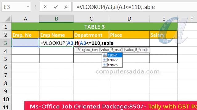 VLOOKUP With Multiple Sheets In Ms-Excel Telugu || Computersadda.com