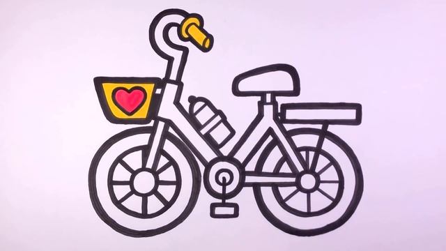 How to draw a bicycle easily .Как легко нарисовать велосипед .Bolalar uchun velosiped chizish смотреть онлайн
