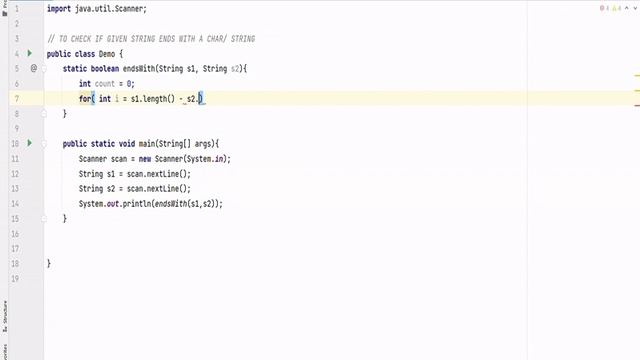 ENDS WITH METHOD IN STRING | JAVA PROGRAMMING | NO SOUND | COPY CODE смотреть онлайн
