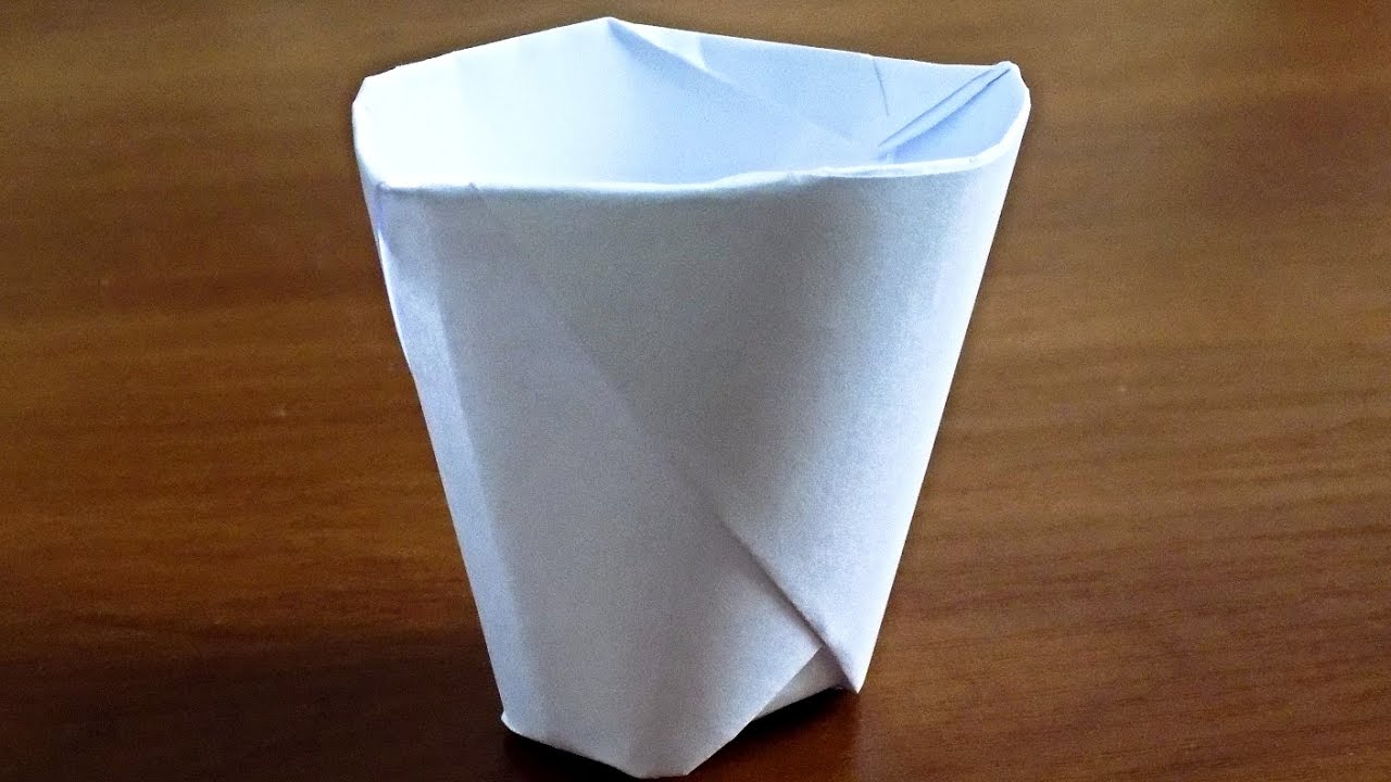 Как сделать стаканчик из бумаги. Лайфхак своими руками. Оригами стакан смотреть онлайн