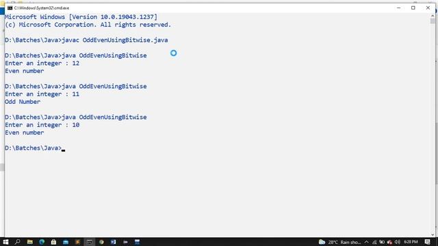 Odd even using bitwise operator in java смотреть онлайн