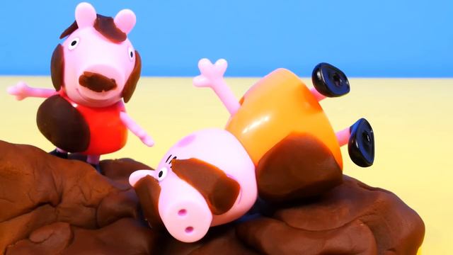 Play Doh Peppa Pig How To Make A Garden Daddy Pig and George Playing In Mud Playdough Episode смотреть онлайн
