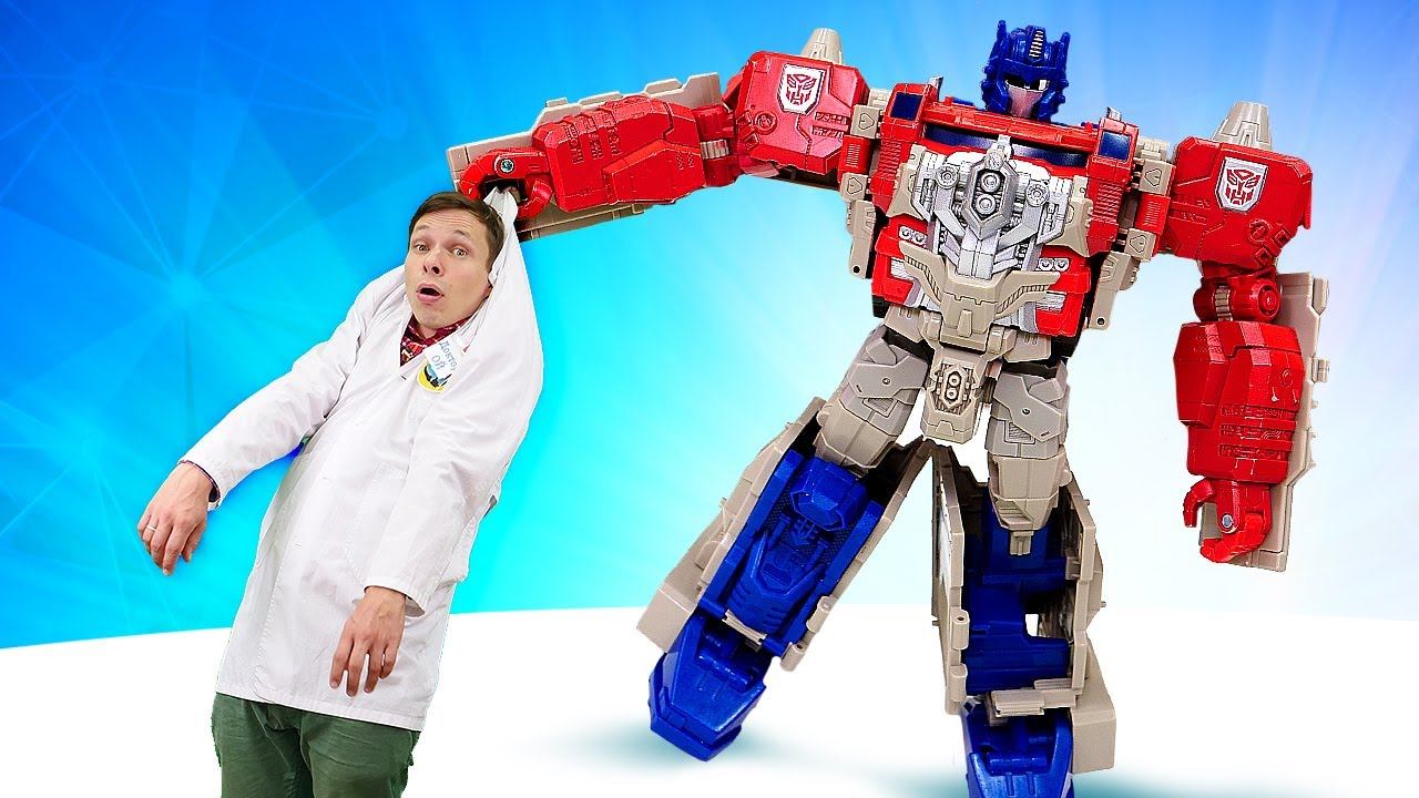 Роботы Трансформеры в больничке. Динобот напал на Мегаклинику! Оптимус Прайм малыш против Мегатрона смотреть онлайн