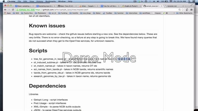 OpenTree sample taxa demo (genomes, Perl) смотреть онлайн
