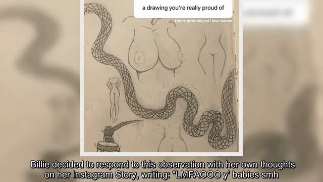 Billie Eilish reacts to 'losing 100k followers after posting drawing of breasts' смотреть онлайн